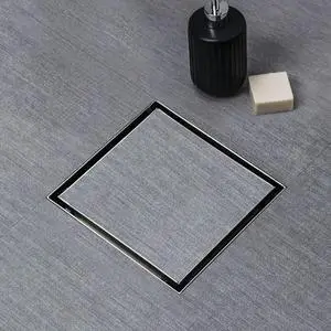 Shower Drain 6 inch Brushed with 2 in1 Tile Insert Cover Shower Drain 6 inch Brushed with 2 in1 Tile Insert Cover