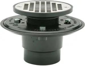 Adjustable Shower Drain with 4" Round Stainless Steel Strainer, 2" Adjustable Shower Drain with 4" Round Stainless Steel Strainer, 2"