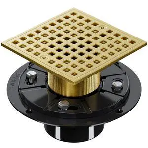 4-1/4 Inch Shower Drain, Square Shower Floor Drain Kit with ABS Flange 4-1/4 Inch Shower Drain, Square Shower Floor Drain Kit with ABS Flange