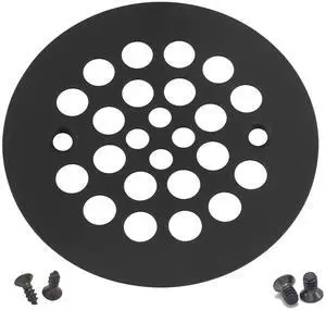 4-1/4 Shower Strainer Drain Trim Set, Screw-in Shower Strainer Drain Cover, Plastic-Oddities Style Replacement Strainer Grid,Machine & Self-Tapping Screws Included (MATT Black) 4-1/4 Shower Strainer Drain Trim Set, Screw-in Shower Strainer Drain Cover, Plastic-Oddities Style Replacement Strainer Grid,Machine & Self-Tapping Screws Included (MATT Black)