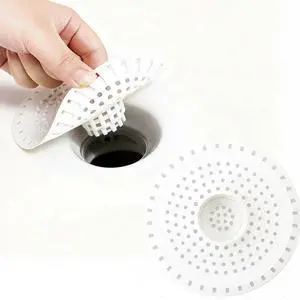 Shower Drain Hair Catcher, Premium Silicone Drain Protector & Shower Drain Cover for Regular Drains of Shower Room, Bathroom, White Shower Drain Hair Catcher, Premium Silicone Drain Protector & Shower Drain Cover for Regular Drains of Shower Room, Bathroom, White