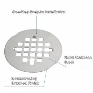 4-1/4" OD Brushed Nickel Shower Drain Cover,Round Shower Floor Drain 4-1/4" OD Brushed Nickel Shower Drain Cover,Round Shower Floor Drain