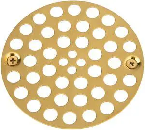 4 Shower Strainer Drain Trim Set, Solid Brass Screw-in Shower Strainer Drain Cover, Replacement Strainer Grid by Artiwell, Machine & Self-Tapping Screws Included (Brushed Gold) 4 Shower Strainer Drain Trim Set, Solid Brass Screw-in Shower Strainer Drain Cover, Replacement Strainer Grid by Artiwell, Machine & Self-Tapping Screws Included (Brushed Gold)