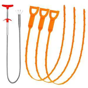 Drain Clog Remover, 25inch Drain Snake Hair Remover(3pcs), Hair Catcher Drain Auger Cleaner Tool Set For Toilet, Kitchen Sink, Bathroom Tub, Sewer Drain Clog Remover, 25inch Drain Snake Hair Remover(3pcs), Hair Catcher Drain Auger Cleaner Tool Set For Toilet, Kitchen Sink, Bathroom Tub, Sewer