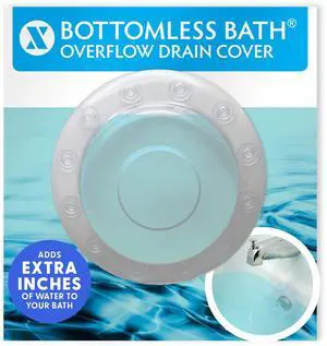 Bottomless Bath Overflow Drain Cover Accessory, Clear Bottomless Bath Overflow Drain Cover Accessory, Clear