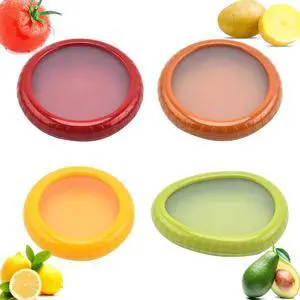4 PCS Silicone Fruit and Vegetable Containers for Fridge, Reusable Fruit Storage Box, Silicone Food Storage Containers Set - (Green, Red, Yellow, Brown), Airtight Storage Box with Lid 4 PCS Silicone Fruit and Vegetable Containers for Fridge, Reusable Fruit Storage Box, Silicone Food Storage Containers Set - (Green, Red, Yellow, Brown), Airtight Storage Box with Lid