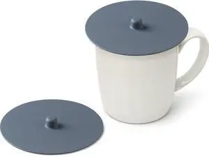 Silicone Cup Cover Lids, 4.3 Inch Mug Covers, Reusable Silicone Coffee and Tea Cup Lids - Blue Silicone Cup Cover Lids, 4.3 Inch Mug Covers, Reusable Silicone Coffee and Tea Cup Lids - Blue