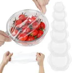 Silicone Stretch Lids for Food Storage in Fridge, Reusable Elastic Bowl Covers for Cup, Cans, Jars, Round & Rectangle Container, Food Grade Silicone Microwave Food Cover, Heat-Resistant, Transparent Silicone Stretch Lids for Food Storage in Fridge, Reusable Elastic Bowl Covers for Cup, Cans, Jars, Round & Rectangle Container, Food Grade Silicone Microwave Food Cover, Heat-Resistant, Transparent