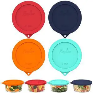 Cup Round Silicone Storage Cover Lids Replacement for Anchor Hocking and Pyrex 7201-PC Glass Bowls (Container not Included) (Mix) 4 Pack Cup Round Silicone Storage Cover Lids Replacement for Anchor Hocking and Pyrex 7201-PC Glass Bowls (Container not Included) (Mix) 4 Pack