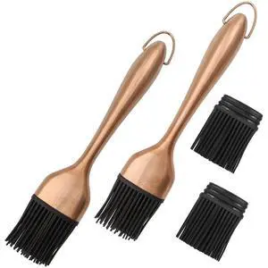 2Pcs Silicone Basting Brush Grilling with 2 Backup Heads, Stainless Steel Handles, No Shed Bristles, Heat Resistant Dishwasher Safe for Pastry, Sauce, Oil, BBQ Grill, Kitchen, Cooking & Marinating 2Pcs Silicone Basting Brush Grilling with 2 Backup Heads, Stainless Steel Handles, No Shed Bristles, Heat Resistant Dishwasher Safe for Pastry, Sauce, Oil, BBQ Grill, Kitchen, Cooking & Marinating