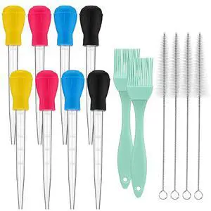 Heat-resistant Turkey Baster Cooking Set Includes 8 Pcs 11 Inch Large Syringe Turkey Baster, 2 Basting Brush, 4 Cleaning Brush, Meat, Food Injector for Poultry, Beef,Chicken(Vibrant Color) Heat-resistant Turkey Baster Cooking Set Includes 8 Pcs 11 Inch Large Syringe Turkey Baster, 2 Basting Brush, 4 Cleaning Brush, Meat, Food Injector for Poultry, Beef,Chicken(Vibrant Color)