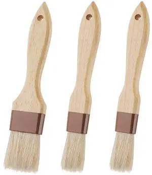 3 Pack Natural Bristle Pastry Brush for Basting Baking Cooking Food 3 Pack Natural Bristle Pastry Brush for Basting Baking Cooking Food