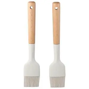 Silicone Oil Brush with Wooden Handle,Durable Basting Brush Pastry Brush,Easy to Clean,White Food Brushes for Cooking Baking Grilling Silicone Oil Brush with Wooden Handle,Durable Basting Brush Pastry Brush,Easy to Clean,White Food Brushes for Cooking Baking Grilling