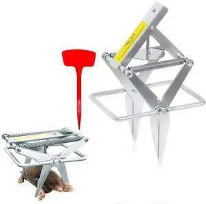 Reusable Mole and Gopher Trap, Galvanized Steel Scissor Trap, Silver Reusable Mole and Gopher Trap, Galvanized Steel Scissor Trap, Silver