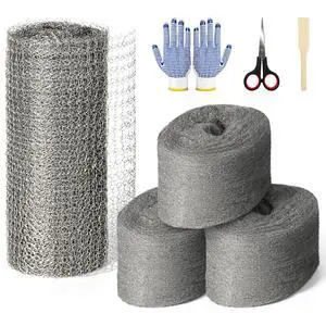 Steel Wool Mesh Mice Control, Mouse Rat Traps Fill Rodent Control for Holes Steel Wool Mesh Mice Control, Mouse Rat Traps Fill Rodent Control for Holes