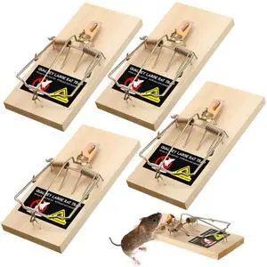 Large Rat Traps, Reusable Wooden Mouse Traps with Heavy Duty Double Spring, Sturdy Wood Base, Trampa para Ratas Trap for Rats, Mice & Rodents, Indoor & Outdoor Use Large Rat Traps, Reusable Wooden Mouse Traps with Heavy Duty Double Spring, Sturdy Wood Base, Trampa para Ratas Trap for Rats, Mice & Rodents, Indoor & Outdoor Use