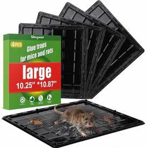 4 Pack Glue Traps for Mice 10.25" *10.87" Sticky Mouse Rats Traps for Home 4 Pack Glue Traps for Mice 10.25" *10.87" Sticky Mouse Rats Traps for Home