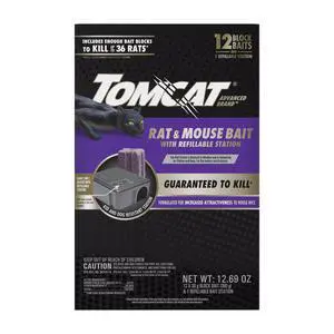 Advanced Brand Rat & Mouse Bait with Refillable Station, 12 Baits Advanced Brand Rat & Mouse Bait with Refillable Station, 12 Baits