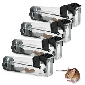 Humane Mouse Traps Large 12" by USA Supply with USA Supply Protective Gloves -Reusable Catch and Release Mice, Pet and Children Friendly Mouse Trap that Works (4) Humane Mouse Traps Large 12" by USA Supply with USA Supply Protective Gloves -Reusable Catch and Release Mice, Pet and Children Friendly Mouse Trap that Works (4)