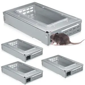 Multi Catch Mice Trap Clear Top Humanized Mouse Trap Rodent for Indoor Outdoor Rat Control Pet and Security (6.3 Inch,Silver) Multi Catch Mice Trap Clear Top Humanized Mouse Trap Rodent for Indoor Outdoor Rat Control Pet and Security (6.3 Inch,Silver)