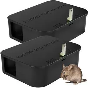 Rat Station Box with 1 Key, Complete Rodent Solution Keeps Rats Away, Pet & Child-Safe, Lock & Key Available, Reusable & Long-Lasting, Indoor & Outdoor, 2 Pack Rat Station Box with 1 Key, Complete Rodent Solution Keeps Rats Away, Pet & Child-Safe, Lock & Key Available, Reusable & Long-Lasting, Indoor & Outdoor, 2 Pack