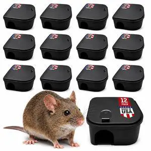 Mice Bait Station Boxes (12 Pack, with 1 Key) Mice Bait Station Boxes (12 Pack, with 1 Key)