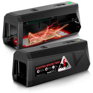 2 Pack Electric Mouse Trap Zapper Indoor for Home Electronic Mouse Trap High Voltage Mice Trap Indoors Kitchen Office Garage (Red, 2 Pack) 2 Pack Electric Mouse Trap Zapper Indoor for Home Electronic Mouse Trap High Voltage Mice Trap Indoors Kitchen Office Garage (Red, 2 Pack)