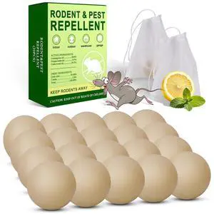 20 PCS Mouse Repellent Balls, Peppermint Oil Pest Control Repeller for Rodent Rat Roach Ant Squirrel Indoor & Outdoor, Natural Mice Deterrent Pet & Family Safe Alternative to Traps Mothballs & Poison 20 PCS Mouse Repellent Balls, Peppermint Oil Pest Control Repeller for Rodent Rat Roach Ant Squirrel Indoor & Outdoor, Natural Mice Deterrent Pet & Family Safe Alternative to Traps Mothballs & Poison