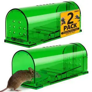 2 Pcs Humane Mouse Traps No Kill,Catch and Release Mouse Traps That Work,Live Mouse Trap Small Capture Cage,Reusable Mice Trap Catch for House & Outdoors 2 Pcs Humane Mouse Traps No Kill,Catch and Release Mouse Traps That Work,Live Mouse Trap Small Capture Cage,Reusable Mice Trap Catch for House & Outdoors