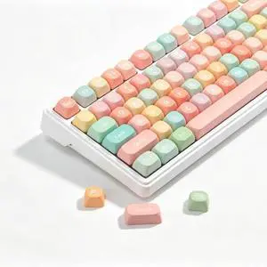 Keycap-PBT Keycaps, Custom Keyboard Keycaps 60 65 75 100 Percent, 5 Side Dye Sublimation Keycap, 134 Keys Key caps Set for Cherry Gateron MX Switches Keyboards (Rainbow Candy) Keycap-PBT Keycaps, Custom Keyboard Keycaps 60 65 75 100 Percent, 5 Side Dye Sublimation Keycap, 134 Keys Key caps Set for Cherry Gateron MX Switches Keyboards (Rainbow Candy)