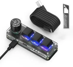 Macro Pad Macropad Macro Programmable Keypad Customized 3-Key Mini Mechanical Gaming Keyboard, One Handed Keyboard RGB LED Backlit OSU Multifunctional Macropad wtih Knob Type C 1m Cable Black Macro Pad Macropad Macro Programmable Keypad Customized 3-Key Mini Mechanical Gaming Keyboard, One Handed Keyboard RGB LED Backlit OSU Multifunctional Macropad wtih Knob Type C 1m Cable Black