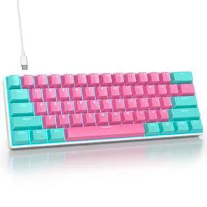 Percent Gaming Keyboard Mechanical with Linear Red Switch, 61-Keys Pink Mini Gaming Keyboard LED Light Backlit PBT Keycaps for Laptop, Desktop, PC Gamers (61Miami) Percent Gaming Keyboard Mechanical with Linear Red Switch, 61-Keys Pink Mini Gaming Keyboard LED Light Backlit PBT Keycaps for Laptop, Desktop, PC Gamers (61Miami)