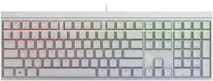 Wired Mechanical Gaming Keyboard with RGB-Lighting, Designed in Germany, Full Key Rollover, Anti Ghosting, Cherry MX2A Blue Switches, White Wired Mechanical Gaming Keyboard with RGB-Lighting, Designed in Germany, Full Key Rollover, Anti Ghosting, Cherry MX2A Blue Switches, White