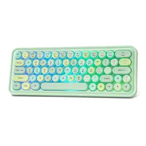 Wired RGB Creamy Typewriter Keyboard. 65 Percent Retro LED Membrance Gaming Keyboard. Small Ergonomic Optical Teclado with ABS Backlit Unreplaceable Round Keycaps. for Laptop and Office PC. (Green) Wired RGB Creamy Typewriter Keyboard. 65 Percent Retro LED Membrance Gaming Keyboard. Small Ergonomic Optical Teclado with ABS Backlit Unreplaceable Round Keycaps. for Laptop and Office PC. (Green)