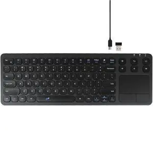 Wireless & Wired Touch Keyboard with Built-in Touchpad- USB Wired + 2.4G Wireless Keyboard Compatible with Raspberry Pi Wireless & Wired Touch Keyboard with Built-in Touchpad- USB Wired + 2.4G Wireless Keyboard Compatible with Raspberry Pi