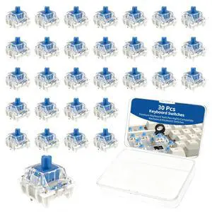 Keyboard Switches, 3 Pin Dustproof Mechanical Keyboard Switches, Clicky, Accurate Typing, Keyboard Clicker for Gaming, Typing, DIY Custom Keyboards & Clickers for 3D Prints (Blue) Keyboard Switches, 3 Pin Dustproof Mechanical Keyboard Switches, Clicky, Accurate Typing, Keyboard Clicker for Gaming, Typing, DIY Custom Keyboards & Clickers for 3D Prints (Blue)