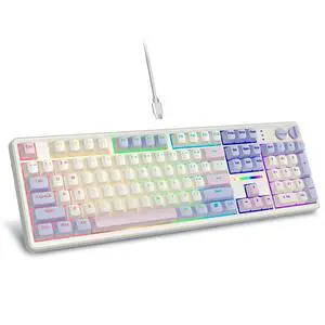 Creamy Mechanical Keyboard Wired, Gasket Structure with Sound Dampening Foam, Led Backlit, Hot Swappable, Pre-lubed Linear Switches, Full Size Custom Gaming Keyboard for PC/Mac, White Pink Creamy Mechanical Keyboard Wired, Gasket Structure with Sound Dampening Foam, Led Backlit, Hot Swappable, Pre-lubed Linear Switches, Full Size Custom Gaming Keyboard for PC/Mac, White Pink