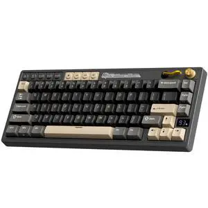 Wireless Gaming Keyboard with Volume Knob, 60% Hot Swappable Mechanical Keyboard 2.4G/BT/USB-C, Gasket Mount, Battery Display, PBT Keycaps, Hot-Swappable Cream Switch, Black Wireless Gaming Keyboard with Volume Knob, 60% Hot Swappable Mechanical Keyboard 2.4G/BT/USB-C, Gasket Mount, Battery Display, PBT Keycaps, Hot-Swappable Cream Switch, Black