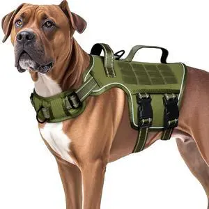 Dog Harness for Large Dogs Heavy Duty, Tactical No Pull Dog Harness with Molle System, Easy On and Off Service Dog Vest, Breathable Padded, Adjustable Reflective Pet Vest for Walking Hiking Training Dog Harness for Large Dogs Heavy Duty, Tactical No Pull Dog Harness with Molle System, Easy On and Off Service Dog Vest, Breathable Padded, Adjustable Reflective Pet Vest for Walking Hiking Training