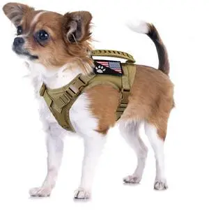 Tactical Dog Harness Tactical with Rubber Handle K9 Military Adjustable Puppy Pet Vest Harness for Outdoor Training XS (Brown Harness) Tactical Dog Harness Tactical with Rubber Handle K9 Military Adjustable Puppy Pet Vest Harness for Outdoor Training XS (Brown Harness)
