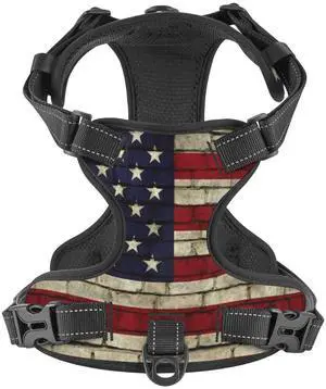 American Flag Vintage Reflective Dog Harness No Pull Soft Vest Harness for Small Medium Large Dog Puppy Pets Medium Size American Flag Vintage Reflective Dog Harness No Pull Soft Vest Harness for Small Medium Large Dog Puppy Pets Medium Size
