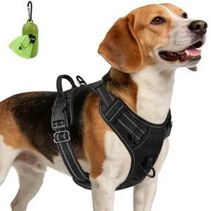 No Pull Dog Harness Medium Sized Dog, Front Clip, Black No Pull Dog Harness Medium Sized Dog, Front Clip, Black