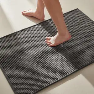 Bathroom Rugs Non Slip Washable, Super Absorbent Thin Bath Mat Small Quick Dry Low Pile Bathroom Rug, Dark Grey 16"x24" Bathroom Rugs Non Slip Washable, Super Absorbent Thin Bath Mat Small Quick Dry Low Pile Bathroom Rug, Dark Grey 16"x24"