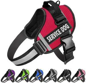Dog Harness,No-Pull Service Dog Harness with Handle Adjustable Outdoor Pet Dog Vest 3M Reflective Nylon Material Vest for Breeds,Easy Control for Small Medium Large Dogs Dog Harness,No-Pull Service Dog Harness with Handle Adjustable Outdoor Pet Dog Vest 3M Reflective Nylon Material Vest for Breeds,Easy Control for Small Medium Large Dogs