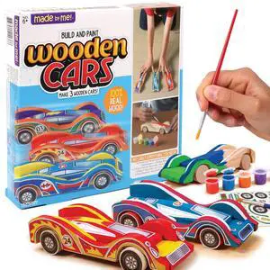 Build & Paint Your Own Wooden Toys, DIY Wood Craft Kit, Easy to Assemble, 3 Cars Build & Paint Your Own Wooden Toys, DIY Wood Craft Kit, Easy to Assemble, 3 Cars