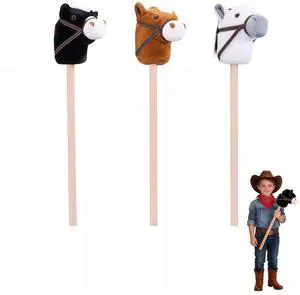 3-Piece Detachable Stick Horse Soft-Touch Plush Toy for Kid | Easy Assembly,Perfect for Cowboy Themed Party,Group Play,Family Activities and Decoration 3-Piece Detachable Stick Horse Soft-Touch Plush Toy for Kid | Easy Assembly,Perfect for Cowboy Themed Party,Group Play,Family Activities and Decoration