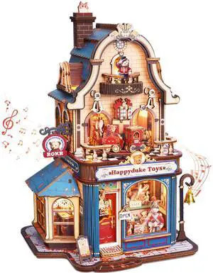 Bear Toy Store DIY Miniature House Kit, 3D Wooden Puzzles for Adults | Model Building Kits with Music & Lights, Craft Hobby Gifts for Women, Man, No Gule Desk Decor Bookshelf Decor Display Bear Toy Store DIY Miniature House Kit, 3D Wooden Puzzles for Adults | Model Building Kits with Music & Lights, Craft Hobby Gifts for Women, Man, No Gule Desk Decor Bookshelf Decor Display