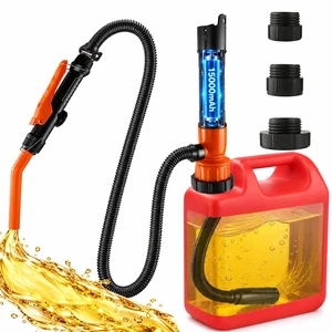 Fuel Transfer Pump Battery Powered, 15000mAh Cordless Gas Can Pump | Rechargeable Electric Pump for Gasoline, Diesel, Kerosene & Water with Trigger Lock, LED, Flexible Hose & 3 Adapters Fuel Transfer Pump Battery Powered, 15000mAh Cordless Gas Can Pump | Rechargeable Electric Pump for Gasoline, Diesel, Kerosene & Water with Trigger Lock, LED, Flexible Hose & 3 Adapters