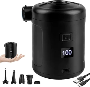 Portable Air Pump for Inflatables, 6000mAh Electric Air Mattress Pump with Digital Display, Fast Inflate & Deflate, 5 Air Nozzles for Air Mattress, Pool Floats, Camping, Vacuum Bags & Inflatable Beds Portable Air Pump for Inflatables, 6000mAh Electric Air Mattress Pump with Digital Display, Fast Inflate & Deflate, 5 Air Nozzles for Air Mattress, Pool Floats, Camping, Vacuum Bags & Inflatable Beds