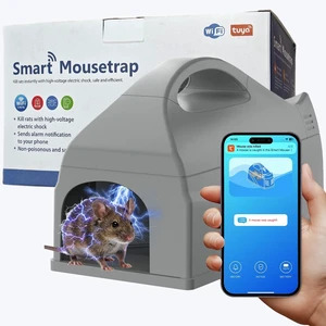 Electric Smart Mouse Trap, Indoor WiFi Rat Trap with App Push Notification | Reusable Kills Rodent Mice, 2.4GHz App Monitor Alarm, Home No-Touch Disposal, Advanced Circuit Technology, 4 AA Batteries Electric Smart Mouse Trap, Indoor WiFi Rat Trap with App Push Notification | Reusable Kills Rodent Mice, 2.4GHz App Monitor Alarm, Home No-Touch Disposal, Advanced Circuit Technology, 4 AA Batteries